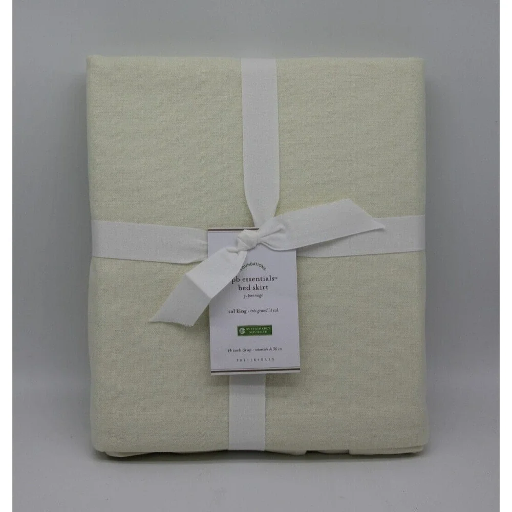 Pottery Barn Essentials Linen Cotton Bed Skirt Cal King 14